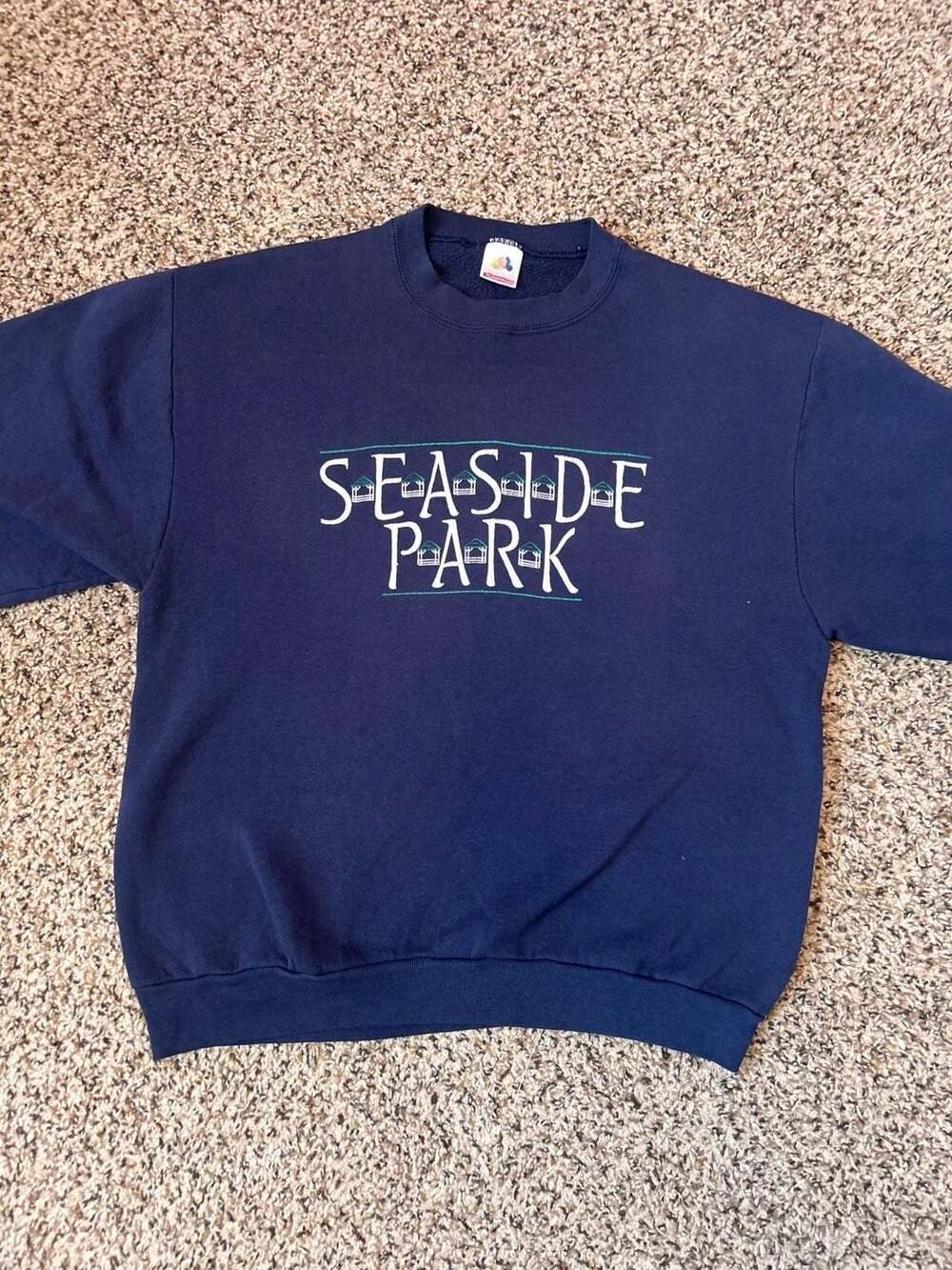 Fruit of the Loom Vintage Seaside Park Navy Blue Sweatshirt